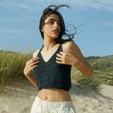 René Crop Top - Black Sea