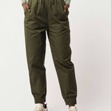 Hose mit elastischem Bund ARITE - dark olive
