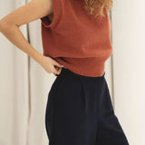 Hose Mara aus Wolle - Navy