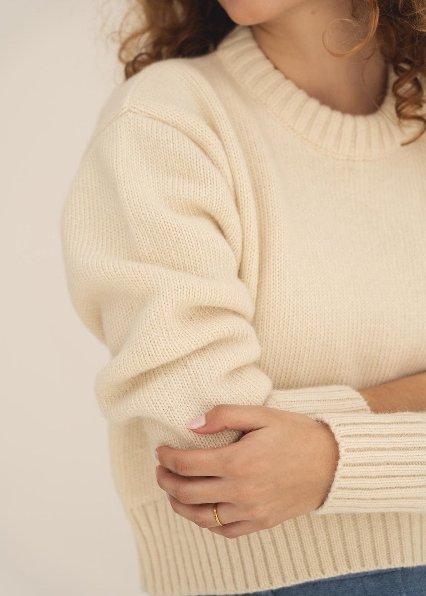 Recycelter Wollpullover Claudia - Weiß