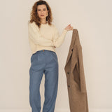 Recycelter Wollpullover Claudia - Weiß