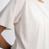 Cropped T-Shirt DESNA - Cream Melange