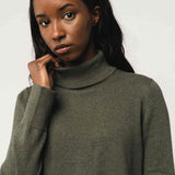 Feinstrick Rollkragenpullover MAYURA - grün melange