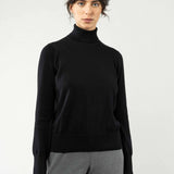 Feinstrick Rollkragenpullover MAYURA - schwarz