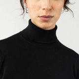 Feinstrick Rollkragenpullover MAYURA - schwarz