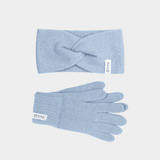 Stirnband-Handschuh-Set in Dusty Blau