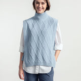 Weste Delia aus recycelter Wolle - Dusty Blau