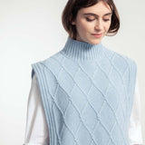 Weste Delia aus recycelter Wolle - Dusty Blau