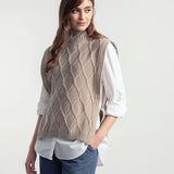 Weste Delia aus recycelter Wolle - Beige Sabbia