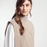 Weste Delia aus recycelter Wolle - Beige Sabbia