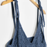 René Crop Top - Mouliné Baltic Blue