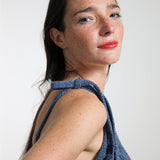 René Crop Top - Mouliné Baltic Blue