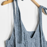 René Crop Top - Mouliné Mediterranean Blue