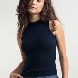 Top Irene aus recycelter Baumwolle - Schwarz Corvino