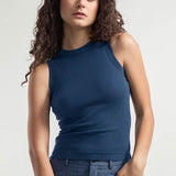 Top Irene aus recycelter Baumwolle - Blau Balena