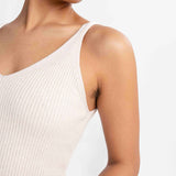 V-Neck Strick Top RHADA - cream melange