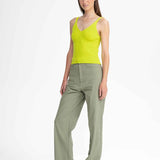 V-Neck Strick Top RHADA - kiwi