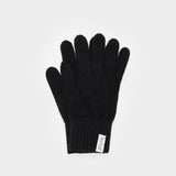 Handschuhe Anita aus recycelter Kaschmirwolle - Schwarz Ardesia