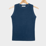 Top Irene aus recycelter Baumwolle - Blau Balena