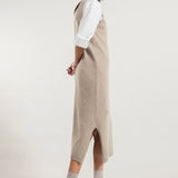 Kleid Michaela aus recycelter Kaschmirwolle - Beige Sabbia