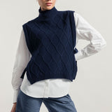 Weste Delia aus recycelter Wolle - Blau Mora