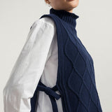 Weste Delia aus recycelter Wolle - Blau Mora