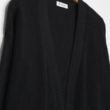 Cardigan Irma aus recycelter Baumwolle - Schwarz Lavagna