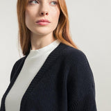 Cardigan Irma aus recycelter Baumwolle - Schwarz Lavagna