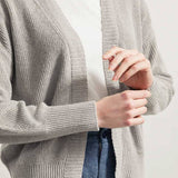 Cardigan Irma aus recycelter Baumwolle - Grau Ghiaccio