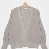 Cardigan Irma aus recycelter Baumwolle - Grau Ghiaccio