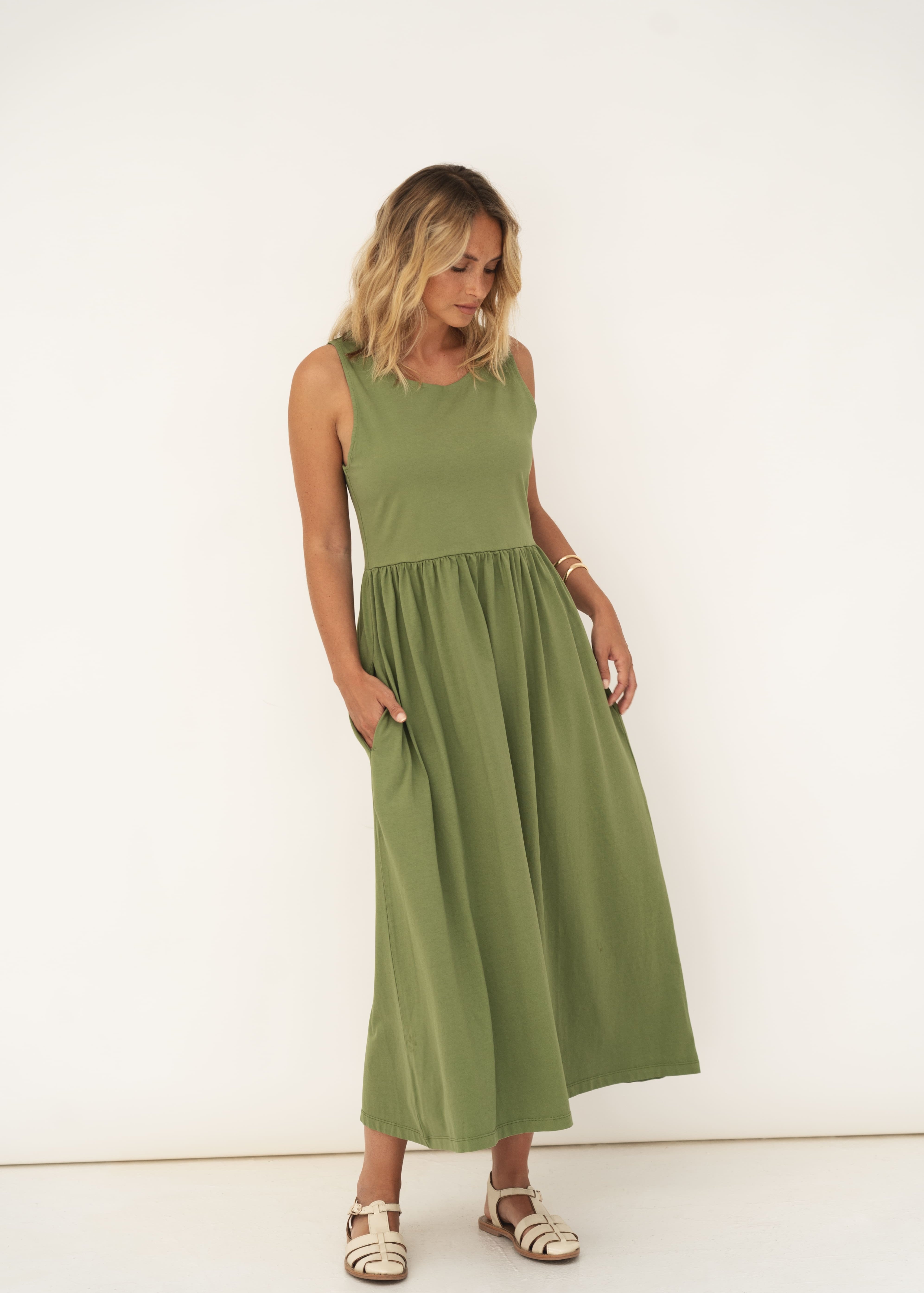 Elena Jersey Kleid - grün