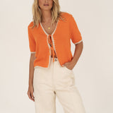 Olivia Tie Front Top - orange