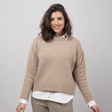 Recycelter Wollpullover Claudia - Braun