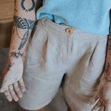 Avis Linen Shorts - Beige