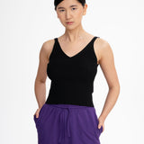 V-Neck Strick Top RHADA - schwarz