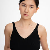 V-Neck Strick Top RHADA - schwarz