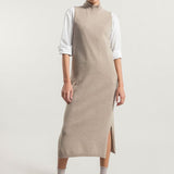 Kleid Michaela aus recycelter Kaschmirwolle - Beige Sabbia